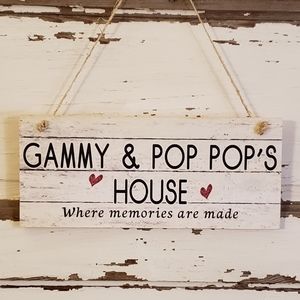 6x14 GAMMY AND POP POP'S House Wood Sign